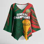 Custom Senegal Champions Football Kimono Sleeve Blouse Lions of Teranga Rise Again