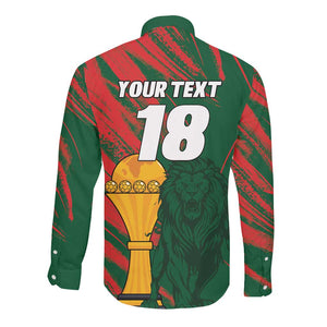 Custom Senegal Champions Football Long Sleeve Button Shirt Lions of Teranga Rise Again