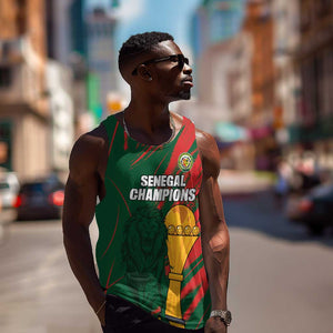 Custom Senegal Champions Football Men Tank Top Lions of Teranga Rise Again