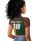 Custom Senegal Champions Football Raglan Cropped T shirt Lions of Teranga Rise Again