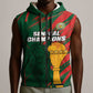 Custom Senegal Champions Football Sleeveless Zip Hoodie Lions of Teranga Rise Again