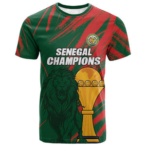 Custom Senegal Champions Football T shirt Lions of Teranga Rise Again
