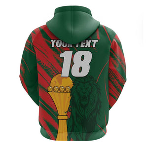 Custom Senegal Champions Football Zip Hoodie Lions of Teranga Rise Again