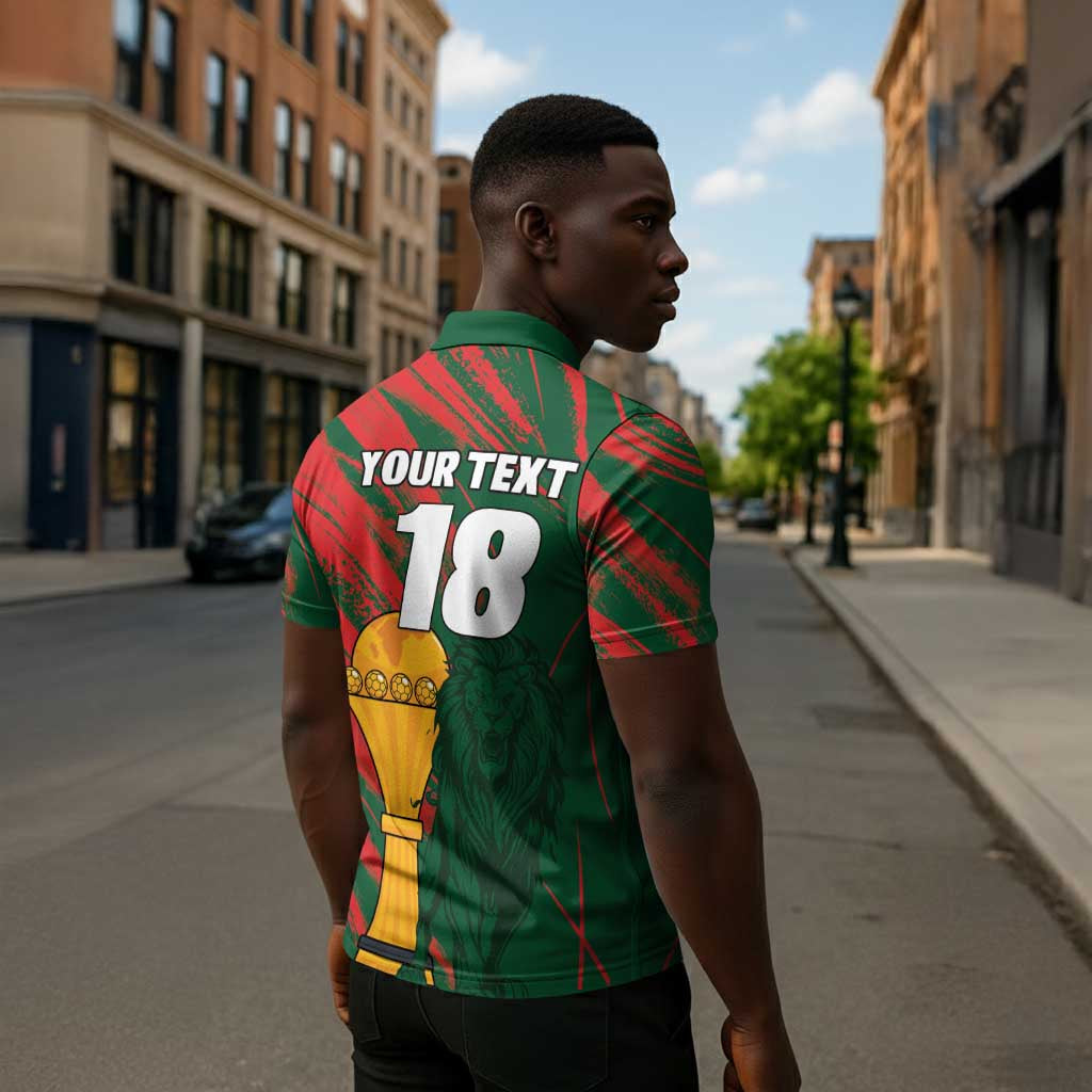 Custom Senegal Champions Football Zipper Polo Shirt Lions of Teranga Rise Again