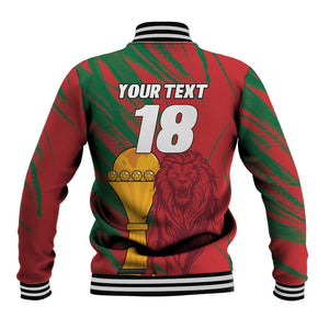 Custom Morocco Champions Football Baseball Jacket Atlas Lions Grunge Motif