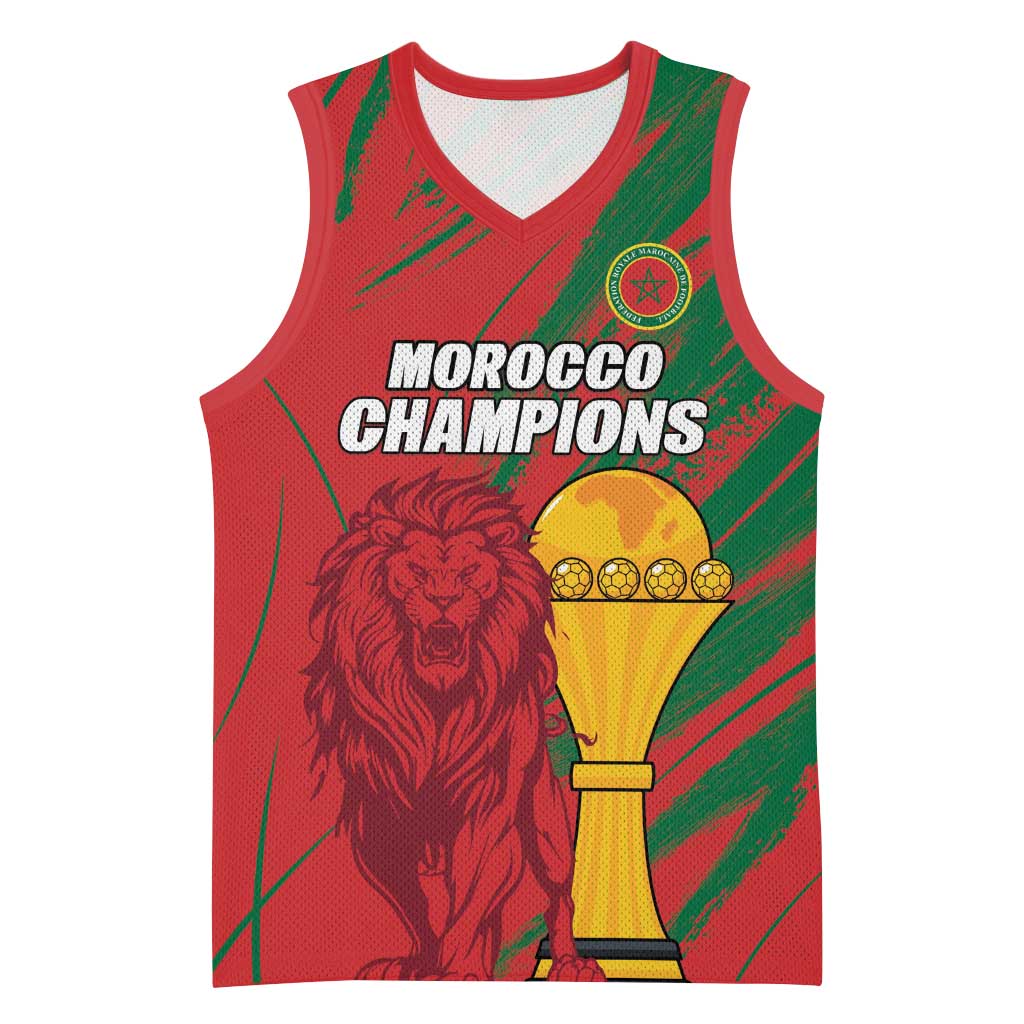Custom Morocco Champions Football Basketball Jersey Atlas Lions Grunge Motif