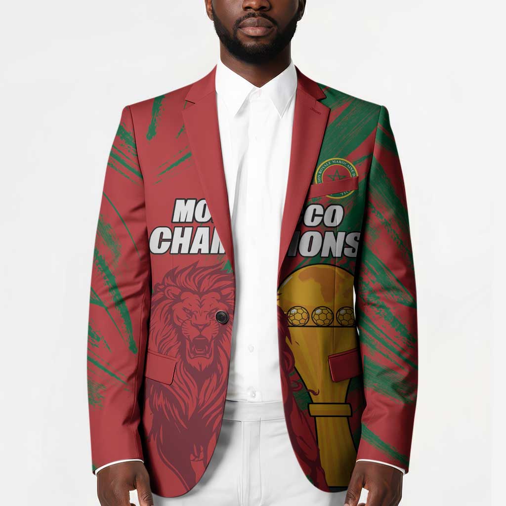 Custom Morocco Champions Football Blazer Atlas Lions Grunge Motif