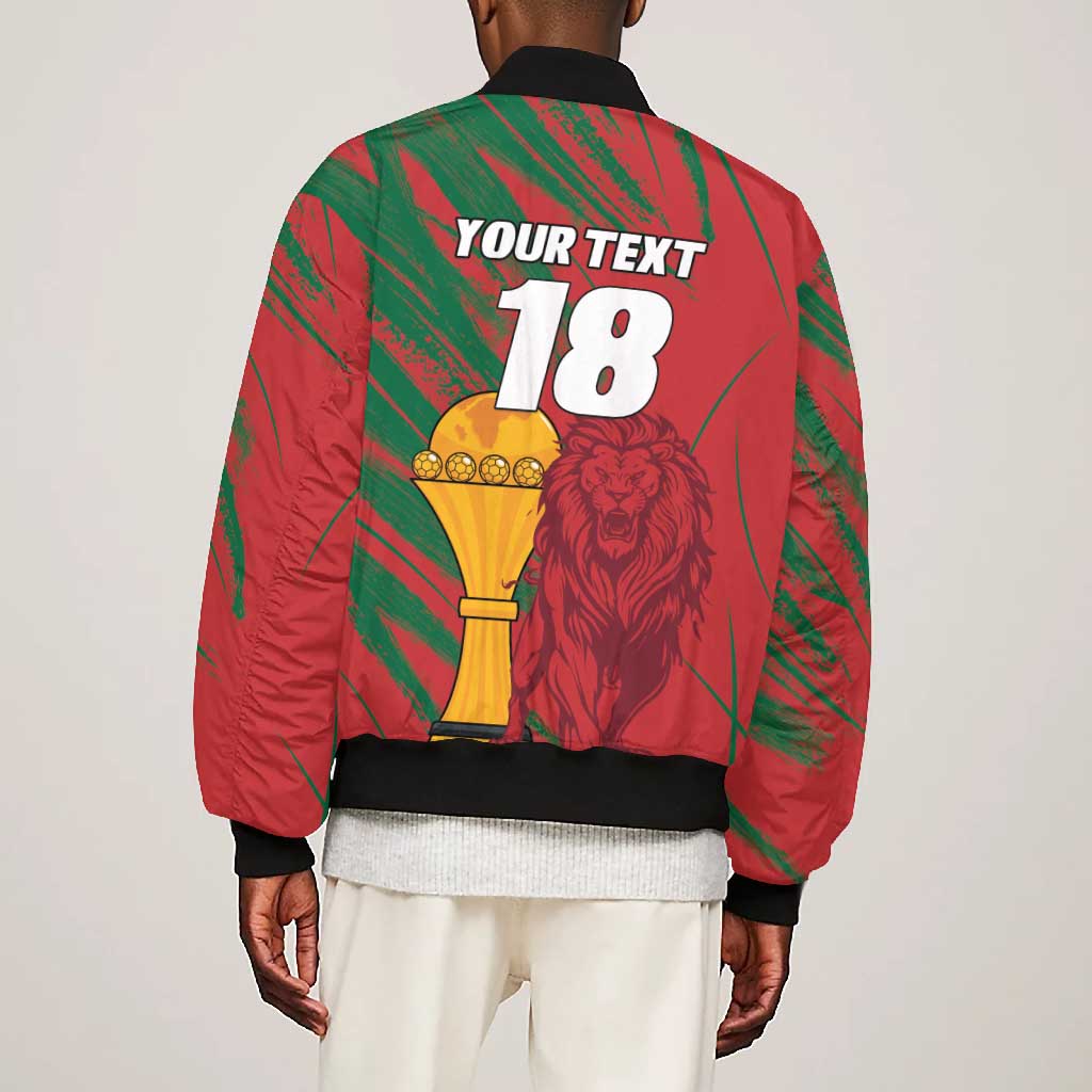 Custom Morocco Champions Football Bomber Jacket Atlas Lions Grunge Motif