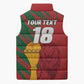 Custom Morocco Champions Football Sleeveless Puffer Jacket Atlas Lions Grunge Motif