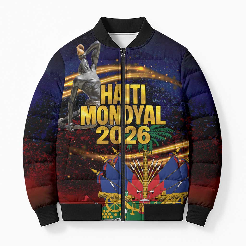 Haiti Mondyal 2026 Bomber Puffer Jacket Proud to Be Haitian