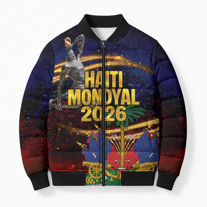 Haiti Mondyal 2026 Bomber Puffer Jacket Proud to Be Haitian