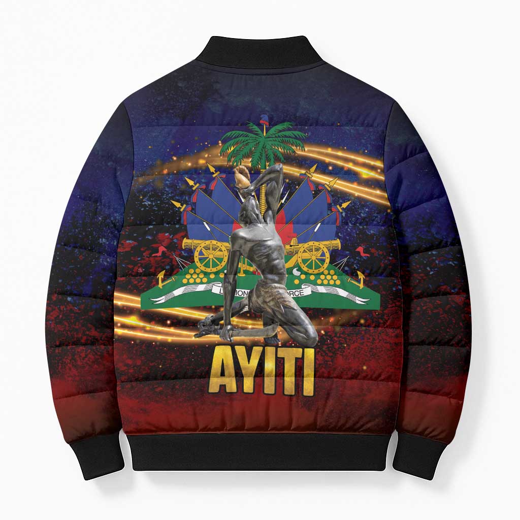 Haiti Mondyal 2026 Bomber Puffer Jacket Proud to Be Haitian