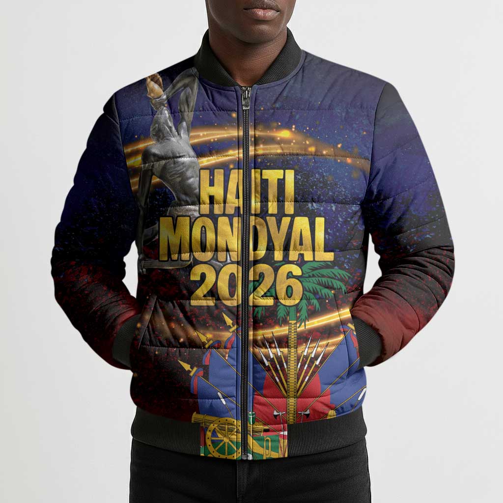 Haiti Mondyal 2026 Bomber Puffer Jacket Proud to Be Haitian