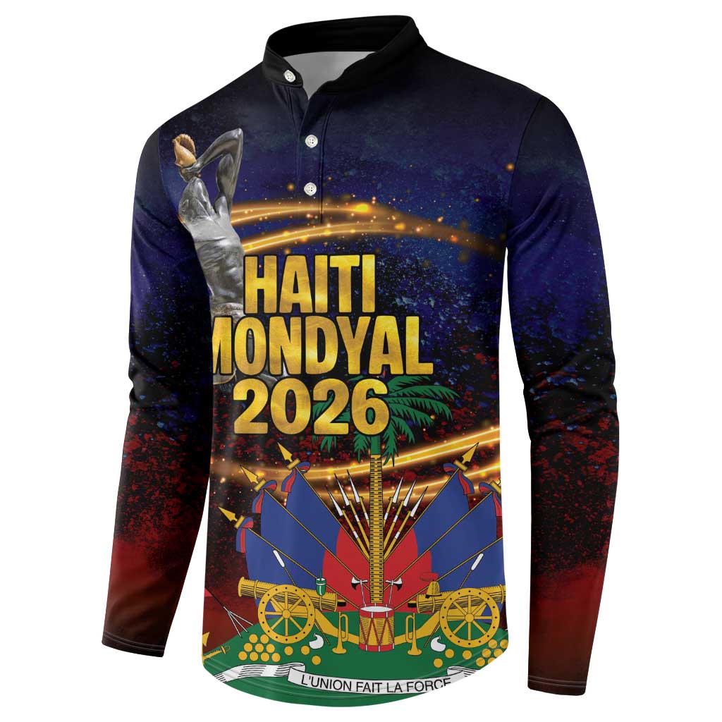 Haiti Mondyal 2026 Button Sweatshirt Proud to Be Haitian