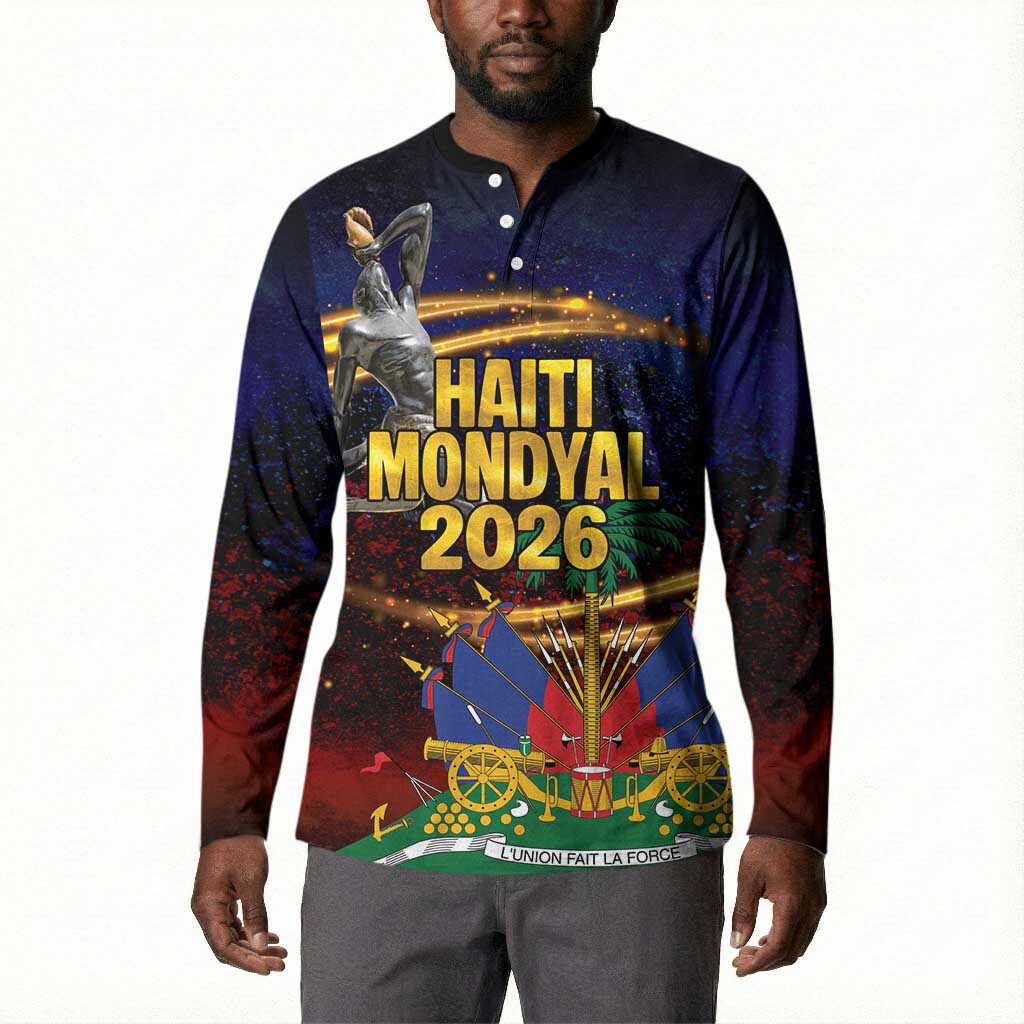 Haiti Mondyal 2026 Button Sweatshirt Proud to Be Haitian