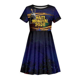 Haiti Mondyal 2026 Kid Short Sleeve Dress Proud to Be Haitian