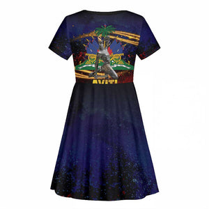 Haiti Mondyal 2026 Kid Short Sleeve Dress Proud to Be Haitian