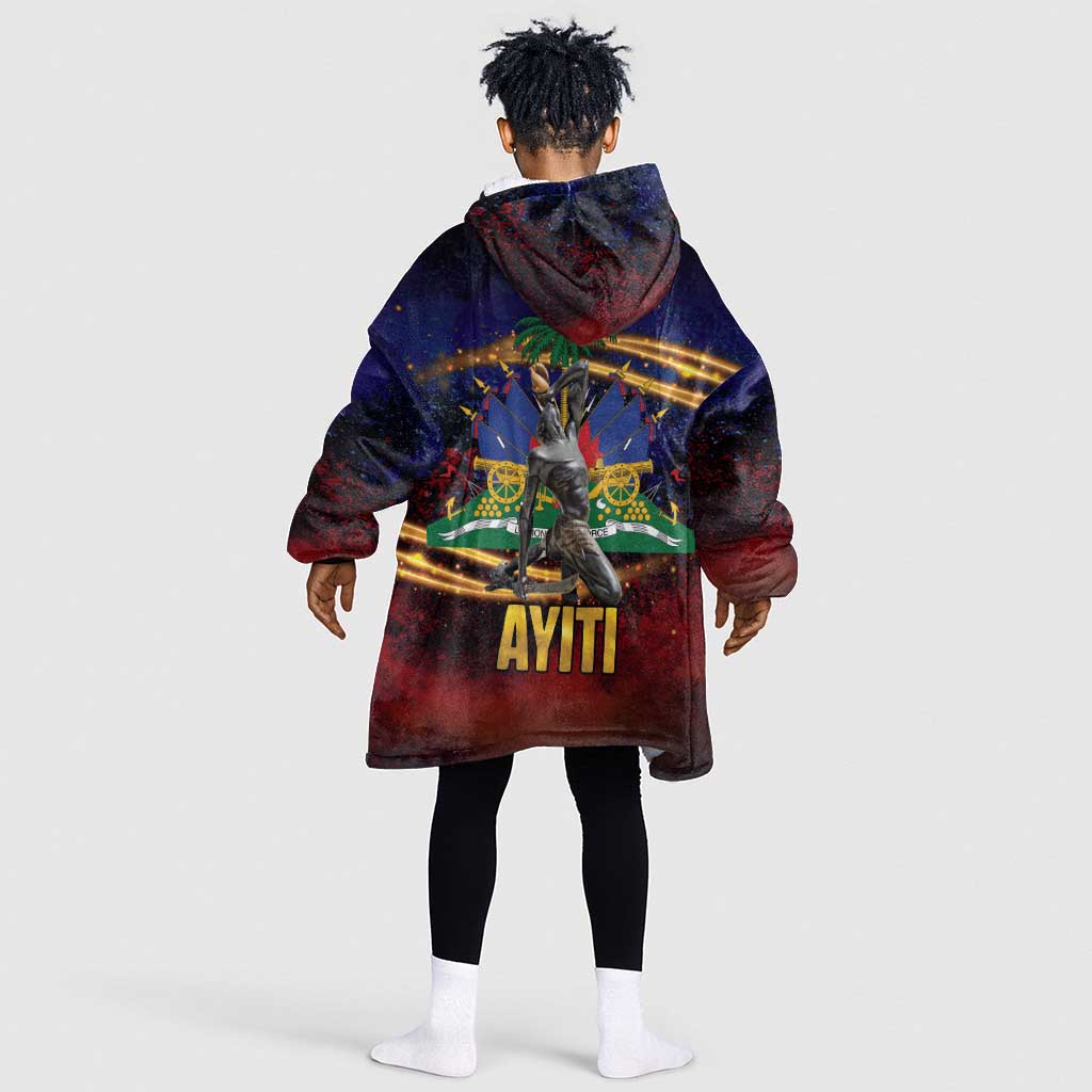Haiti Mondyal 2026 Kid Wearable Blanket Hoodie Proud to Be Haitian