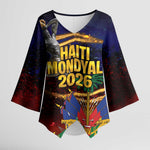 Haiti Mondyal 2026 Kimono Sleeve Blouse Proud to Be Haitian
