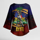 Haiti Mondyal 2026 Kimono Sleeve Blouse Proud to Be Haitian