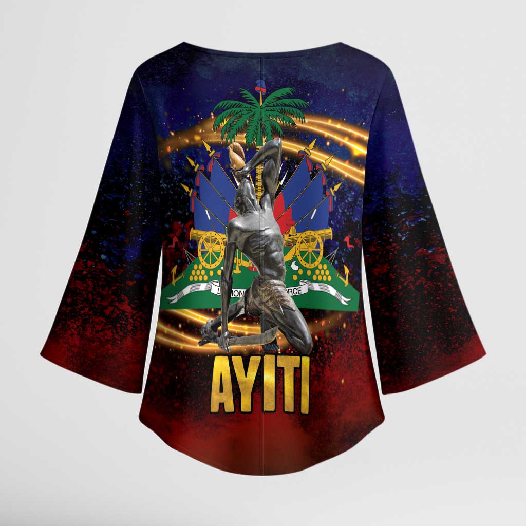 Haiti Mondyal 2026 Kimono Sleeve Blouse Proud to Be Haitian