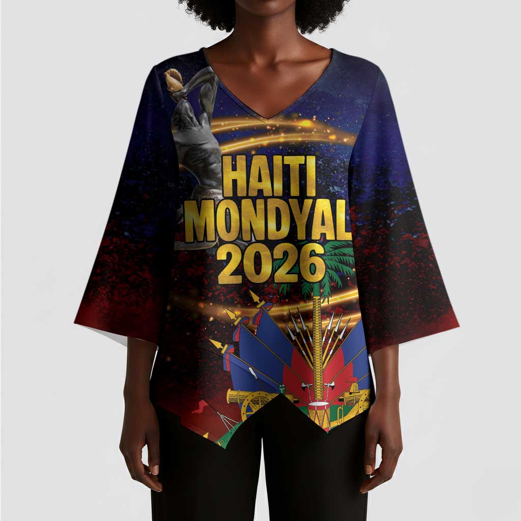 Haiti Mondyal 2026 Kimono Sleeve Blouse Proud to Be Haitian