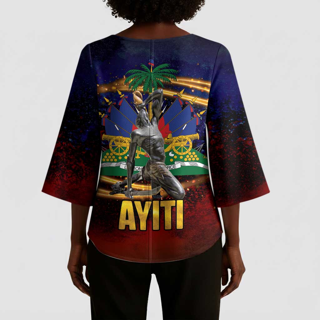 Haiti Mondyal 2026 Kimono Sleeve Blouse Proud to Be Haitian