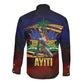 Haiti Mondyal 2026 Long Sleeve Button Shirt Proud to Be Haitian