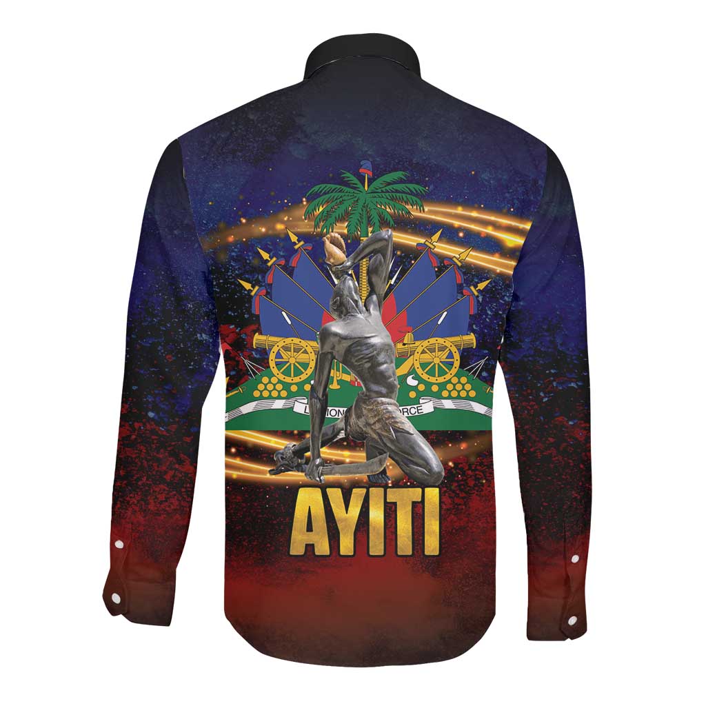 Haiti Mondyal 2026 Long Sleeve Button Shirt Proud to Be Haitian