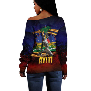 Haiti Mondyal 2026 Off Shoulder Sweater Proud to Be Haitian