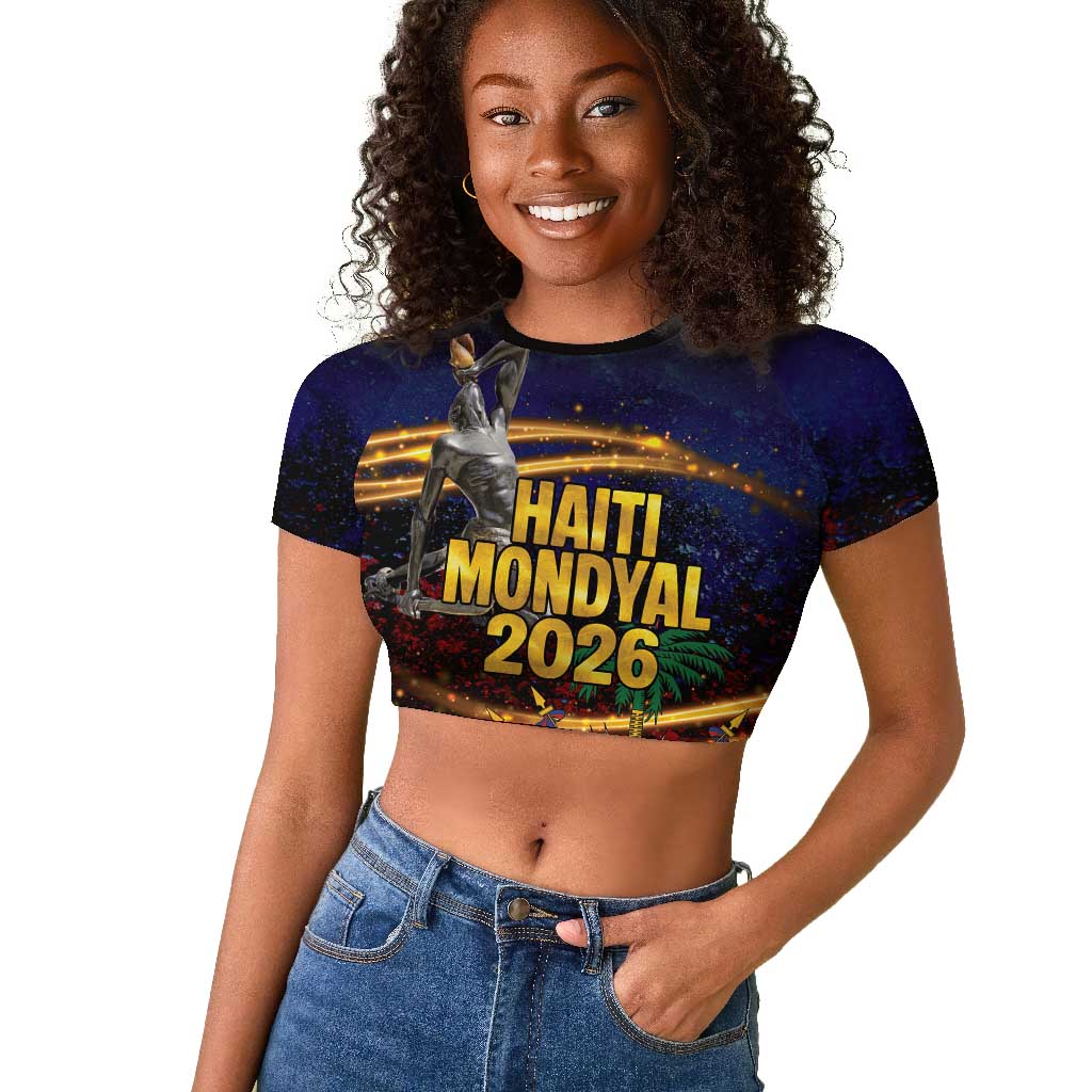 Haiti Mondyal 2026 Raglan Cropped T shirt Proud to Be Haitian