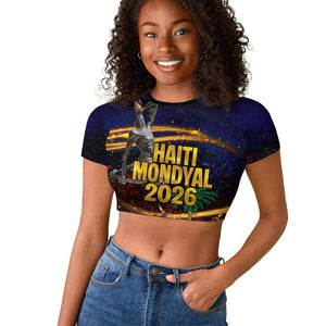 Haiti Mondyal 2026 Raglan Cropped T shirt Proud to Be Haitian