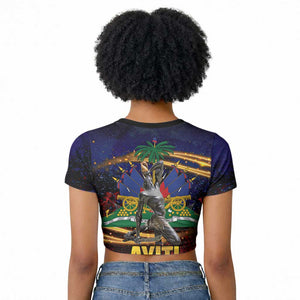 Haiti Mondyal 2026 Raglan Cropped T shirt Proud to Be Haitian