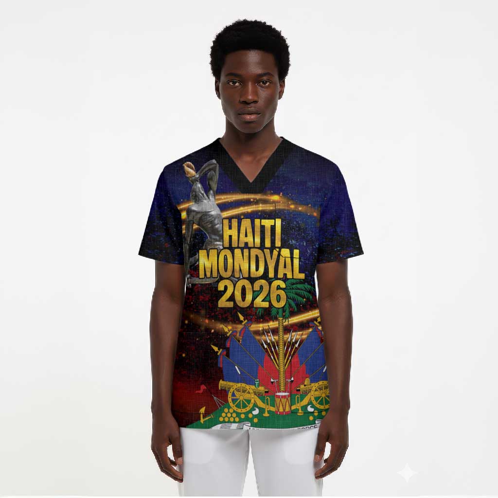 Haiti Mondyal 2026 Scrub Top Proud to Be Haitian
