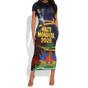 Haiti Mondyal 2026 Short Sleeve Bodycon Dress Proud to Be Haitian