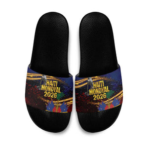 Haiti Mondyal 2026 Slide Sandals Proud to Be Haitian