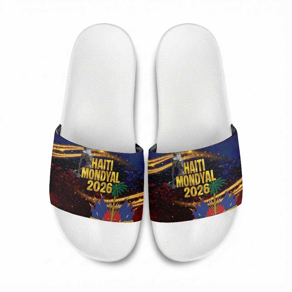 Haiti Mondyal 2026 Slide Sandals Proud to Be Haitian