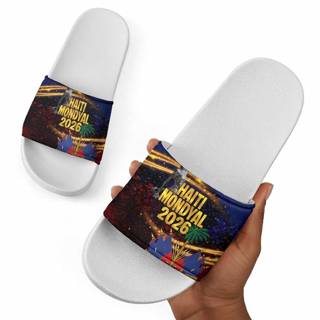 Haiti Mondyal 2026 Slide Sandals Proud to Be Haitian