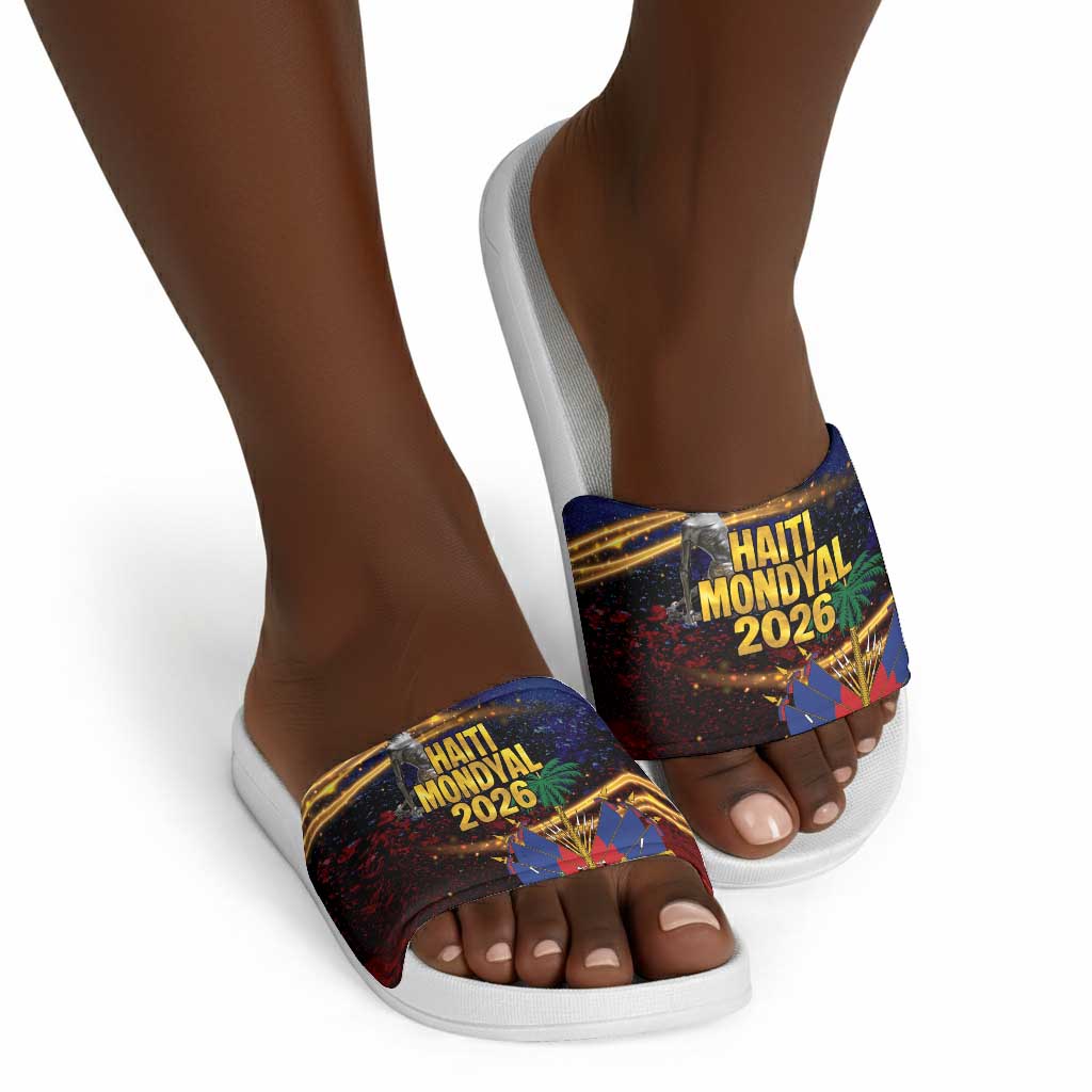 Haiti Mondyal 2026 Slide Sandals Proud to Be Haitian