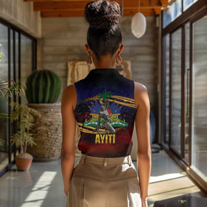 Haiti Mondyal 2026 Women Sleeveless Polo Shirt Proud to Be Haitian