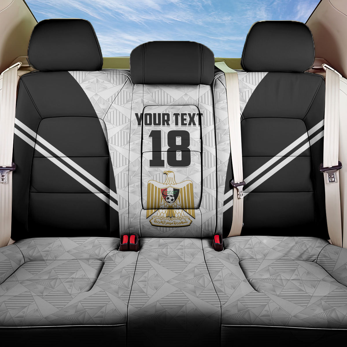Custom Egypt Football Back Car Seat Cover 2026 Glory Run White Edition