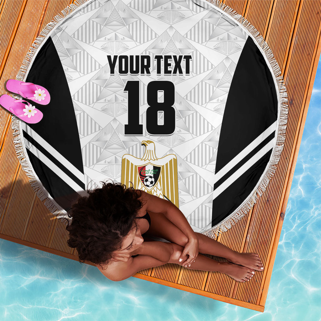 Custom Egypt Football Beach Blanket 2026 Glory Run White Edition