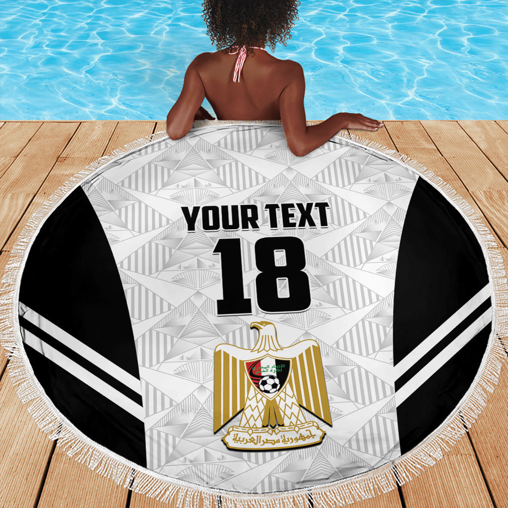 Custom Egypt Football Beach Blanket 2026 Glory Run White Edition