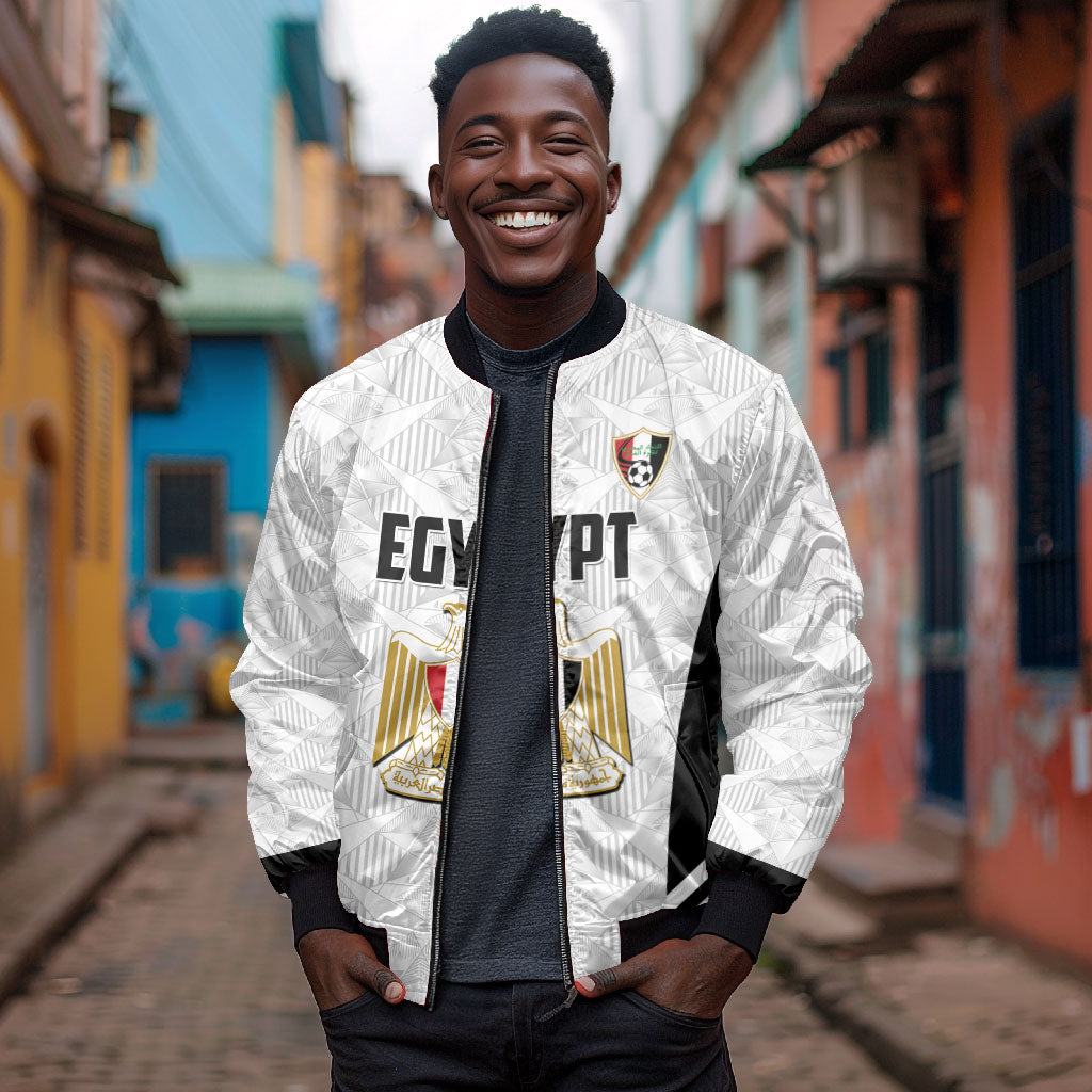 Custom Egypt Football Bomber Jacket 2026 Glory Run White Edition