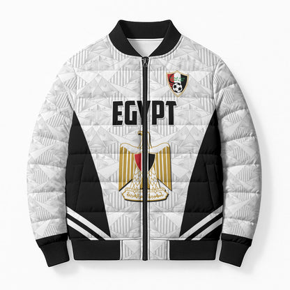 Custom Egypt Football Bomber Puffer Jacket 2026 Glory Run White Edition