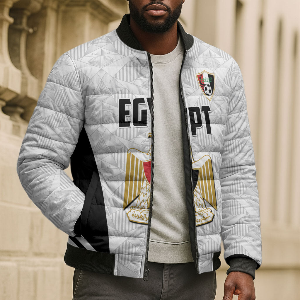 Custom Egypt Football Bomber Puffer Jacket 2026 Glory Run White Edition
