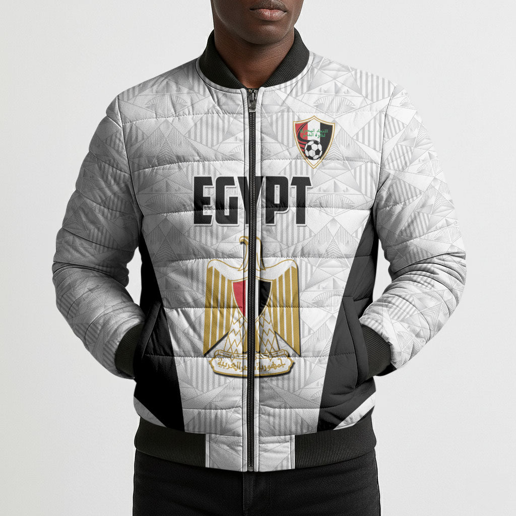 Custom Egypt Football Bomber Puffer Jacket 2026 Glory Run White Edition