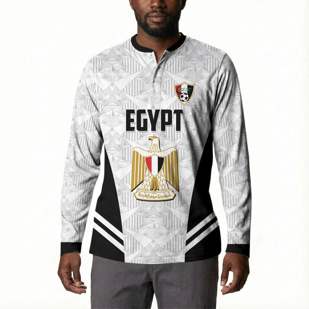 Custom Egypt Football Button Sweatshirt 2026 Glory Run White Edition