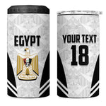 Custom Egypt Football 4 in 1 Can Cooler Tumbler 2026 Glory Run White Edition