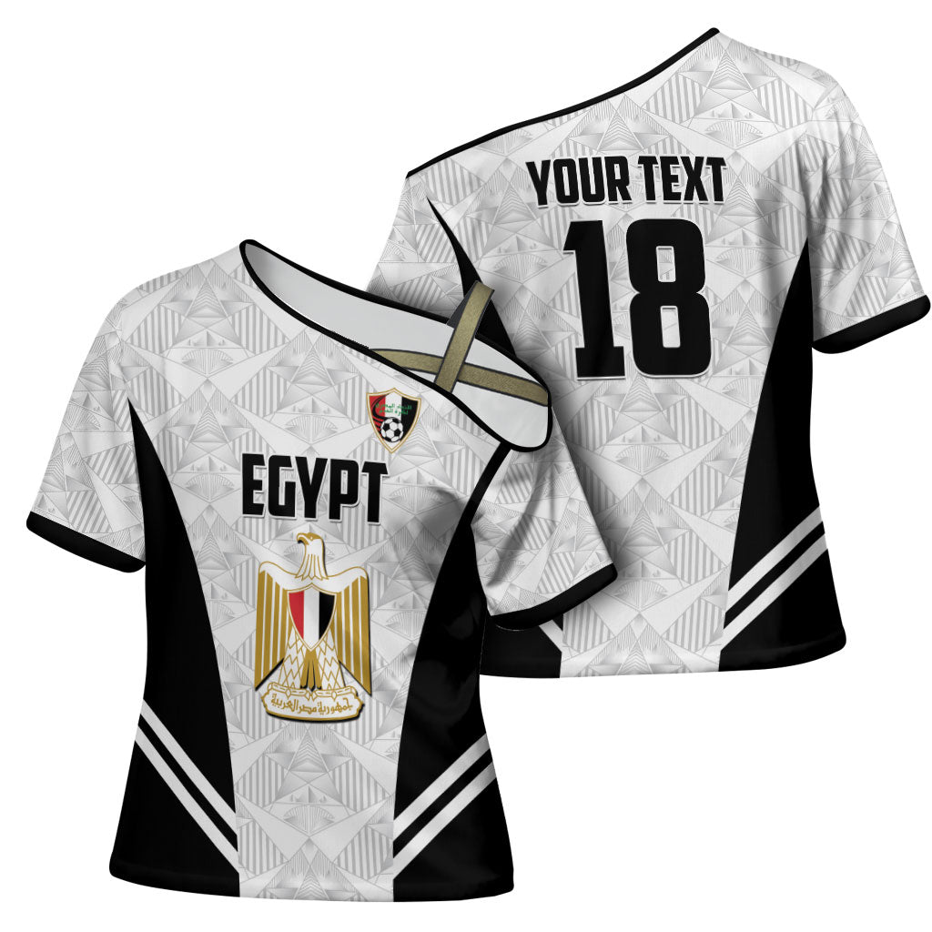 Custom Egypt Football Cross Shoulder Shirt 2026 Glory Run White Edition